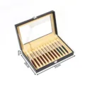 Grande capacite boite de presentation de stylo en bois vitrine de stockage 31x20x6cm - Intérieur Jaune 1-Couche