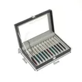 Grande boîte de rangement pour stylo-plume avec couvercle en verre vitrine présentoir - Intérieur Gris 1-Couche