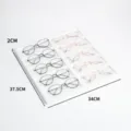 Présentoir de rangement multi-grilles pour lunettes de soleil vitrine magasin optique - 10 Emplacements / Blanc