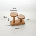 Wooden jewelry display stand, 2-tier multi-circular wooden organizer for accessories. - Style A Walnut Color 2 Round Discs