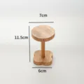 Wooden jewelry display stand walnut color figurine rack desktop storage organizer 11.5cm - Walnut Color Flower Shape Stand