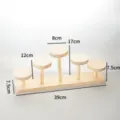 Wooden 5-tier tiered display stand for jewelry, action figures and collectibles storage. - Style E Natural Wood 5 Round Discs