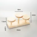 Natural wooden 3-tier display stand for jewelry, action figures, and desktop collectibles. - Style C Natural Wood 3 Round Discs