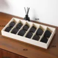 Boîte de rangement de lunettes de soleil en velours beige à 6 fentes pour vitrine et bureau - 6 Compartiments / Beige