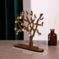 Wooden Earring Display Stand Tree Shaped Jewelry Holder Desktop Organizer for Retail Home - Walnut Color Plum Blossom Jewelry Stand (SPZL-624)