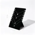 Black velvet necklace display stand organizer with multi-layer necklace set and pendant. - Flat Top 8 Slot Necklace Board / Black
