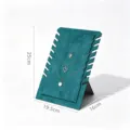 Dark green velvet necklace display stand organizer holder for jewelry retail shop props. - Flat Top 8 Slot Necklace Board / Green