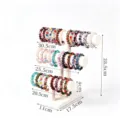 3-Stufiger Schmuckständer Samt Armband Uhr Halter Organizer für die Ladentheke - Drei-Reihen Vertikales Armband-Regal / Beige