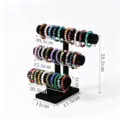 3-stöckiger schwarzer Samt Schmuckständer für stilvolle Armbänder, Armreifen und Uhren. - Drei-Reihen Vertikales Armband-Regal / Schwarz