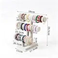 Dreistöckiger Samt Armbandständer Schmuckhalter für Uhren und Armreifen Ladentisch. - Drei-Reihen Vertikales Armband-Regal / Grau