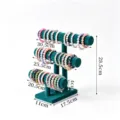 Grüner Samt 3-stöckiger Armband Display Ständer Schmuckhalter für Uhren und Armreifen. - Drei-Reihen Vertikales Armband-Regal / Grün