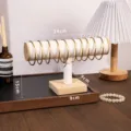 Soporte de exhibición de pulsera de metal de bambú organizador de joyas para relojes - Cilindro de Bambú Una Sola Capa / Blanco