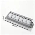 Vassoio espositore per orologi grigio a 6 slot scatola organizer con cuscini morbidi per vetrina - 6 Scomparti / Grigio