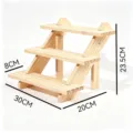 Espositore a 3 livelli in legno massello per gioielli profumo organizer scrivania 30x20cm - Regolare Livelli / Colore legno naturale