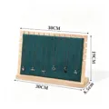 Wooden necklace display stand green velvet pendant organizer jewelry holder showcase 30x19cm - L / Green Velvet