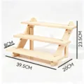 Solid wood 3-tier display stand desktop perfume and jewelry storage organizer rack 39cm - Extended 3-Layer / Natural Wood Color