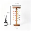 Wooden jewelry display stand necklace bracelet hanging rack detail view with clover chains. - Walnut Low 12 Hooks