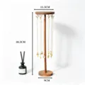 Wooden rotating necklace display stand and jewelry organizer with dimensional details. - Walnut Tall 12 Hooks