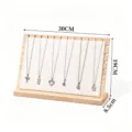 Wooden jewelry display stand necklace organizer pendant holder showcase rack 30x19cm wood finish - L / White PU Leather