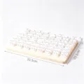 Vassoio espositore per gioielli in legno con fessure e porta carte per orecchini e perni - Espositore per Anelli a 7 File / Taglia L / Colore legno naturale