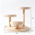 Solid wood 3-tier jewelry display stand ring bracelet holder showcase prop organizer. - Natural Wood Color Tiered Triple Round Plate