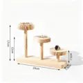 Wooden 3-tier jewelry display stand organizer for rings, bracelets, and small items. - Style B 3 Discs