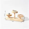Wooden jewelry display stand 3-tier desktop organizer for rings bracelets and earrings - Style C 3 Discs