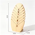 Wooden necklace display stand flame shaped jewelry rack multi slot wooden stand for store showcase - Natural Wood Flame Board Large