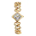 Orologio quarzo donna rombo diamante oro lusso con bracciale maglia cadran dettagli - Colore Oro Bianco
