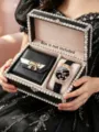 Orologio Quarzo Donna e Portafoglio Fiocco Set Farfalla Quadrante Regalo Elegante - Stile Nero (1295) / Set Orologio + Portafoglio (Scatola non inclusa)