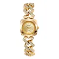 Elegante orologio da polso donna al quarzo oro con cinturino a catena di cristalli, quadrante. - Quadrante Dorato Cinturino Dorato / Oro