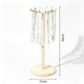 Soporte de madera para collares de 40cm de altura con ganchos para almacenamiento y presentación. - Estilo Alto de 12 Ganchos / Color madera natural