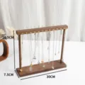 Wooden necklace display stand jewelry holder organizer for retail store showcase. - Double-sided 24 Hooks / Walnut