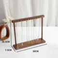 Wooden necklace display stand large wood jewelry organizer holder for chains and bracelets - Single-sided 12 Hooks / Walnut
