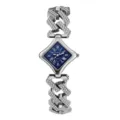 Orologio al quarzo da donna con quadrante a rombo di diamanti e bracciale in strass geometrico. - Argento Quadrante Blu