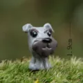 Kleine graue Schnauzer Hund Figur für Sukkulenten Landschaftsgestaltung Bonsai Garten Dekor 1.9cm - Grau