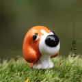 Mini süße Hunde Harz Figur für Sukkulenten Mikro Landschaft Topf Garten Dekoration. - Orange