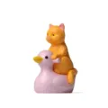 Süße orange Katze reitet Ente Figur Mikrolandschaft Desktop Kunstharz Ornament Dekor - Einzelpreis / Gelbe Katze sitzt auf rosa Ente