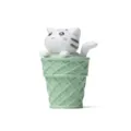 Süße Katze in Eiswaffel Figur, Resin Tier Modell Tischdekoration für Zimmer und Auto. - Katze (Matcha-Eis) / Weiß