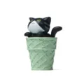 Niedliche schwarz weiße Katzenfigur in grünem Waffel Eiscreme Kegel Deko Spielzeug - Katze (Matcha-Eis) / Schwarz