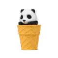 Niedlicher Panda Eiswaffel Figur Spielzeug Tisch Auto Ornament süße Dessert Deko Modell - Panda (Gelber Eimer) / Schwarz Weiß