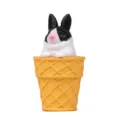 Suesse Harz Kaninchen Eistruhe Figur, kreative Desktop Ornament und niedliche Tier Spielzeug Modell. - Plüschtier / Hase (Gelber Eimer) / Schwarz Weiß