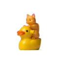 Miniatur Harz Katze reitet Ente Figur süße Desktop Ornament Mikro Landschafts Zubehör - Einzelpreis / Gelbe Katze reitet gelbe Ente (offener Mund)
