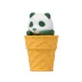Süße grüne Panda Eistüte Figur, kreatives Cartoon Tier Spielzeug Modell für Tisch und Auto Deko. - Plüschtier / Panda (Gelber Eimer) / Grün/Weiß