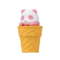 Süßes Panda Eiswaffel Spielzeug Ornament für Auto und Schreibtisch Dekoration Geschenk. - Plüschtier / Panda (Gelber Eimer) / Rosa Weiß