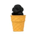 Schwarzer Pudel in Waffeltüte Figur, süßes Eiscreme Hund Spielzeug Auto Dekor Variante. - Plüschtier / Teddyhund (Gelber Eimer) / Schwarz