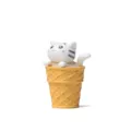 Süße Katzenfigur in knuspriger Waffeleistüte, perfektes Desktop- und Auto-Ornament. - Plüschtier / Katze (Gelber Eimer) / Weiß