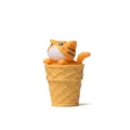 Süße orangefarbene Katzen-Eiswaffel-Figur, Tier-Spielzeug-Ornament für Auto-Armaturenbrett. - Plüschtier / Katze (Gelber Eimer) / Gelb