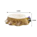 Miniature resin tree stump stool ornament with mushrooms, micro landscape DIY accessory 5.5cm - Mushroom and Stump / L