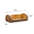 Miniature log stool bench ornament for micro landscape DIY handmade decoration variant style. - Double Seat Stool / 2 People